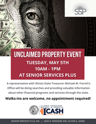 I-CASH Unclaimed Property Event at Senior Services Plus - Alton, IL - May 5, 2026