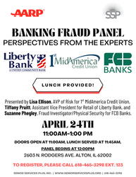 Banking Fraud Lunch & Learn Presentation at Senior Services Plus - Alton, IL - Friday, April 24th