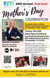 Mother's Day Celebration for Single Moms, Widows and Military Moms
