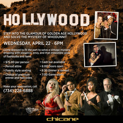 Hollywood Murder Mystery Dinner at Chicane