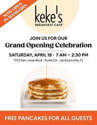 Keke's Breakfast Cafe Grand Opening in Mandarin with FREE PANCAKES!