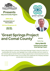 Comal Conservation Community Program- 'Great Springs Project and Comal County'