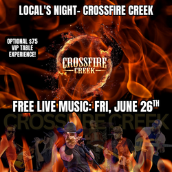 Free Live Music: Local's Night- Crossfire Creek | Fri, June 26th | OCC Road House
