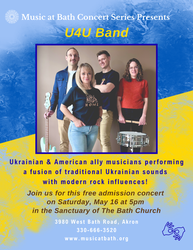 U4U (Uniting for Ukraine) folk/rock band 5/16/26 The Bath Church UCC