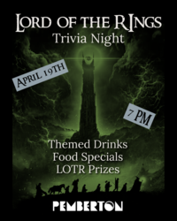 Lord of The Rings Trivia Night @ The Pemberton