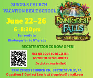 ZIEGELS CHURCH VACATION BIBLE SCHOOL: RAINFOREST FALLS
