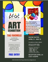 Augmented Reality art exhibit by Tali Rachelle until May 8, 2026 at the Pflugerville Public Library