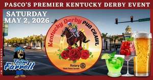 Rotary Club of West Pasco Sunset's Annual Kentucky Derby Pub Crawl – in Downtown New Port Richey!