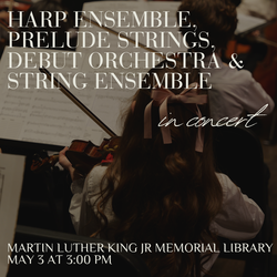 Harp Ensemble, Prelude Strings, Debut Orchestra & String Ensemble in Concert