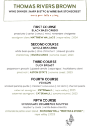 Thomas Rivers Brown Wine Dinner at NAPA Stonecrest