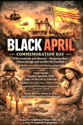 Black April Commemoration Day (April 30, 1975 - We Remember. We Honor. We Do Not Forget)