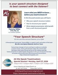 Your Speech Structure - Making Your Point Effectively, by Tammy Miller