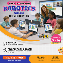 In-Person Free Robotics/Math Workshop for Kids at Culver City, CA (7-14)