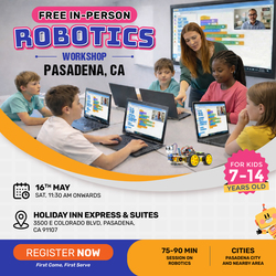 In-Person Free Robotics/Math Workshop for Kids at Pasadena, CA (7-14)