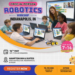 In-Person Free Robotics/Math Workshop for Kids at Indianapolis, IN (7-14)
