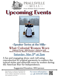Speaker Series at the Mill- What Colonial Women Wore