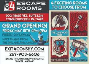Exit 4 Escape Rooms Conshohocken Grand Opening Celebration