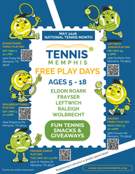 Celebrate National Tennis Month - Free Family Play Tennis Day, May 9 at Wolbrecht Tennis Center