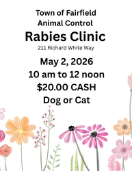 Town of Fairfield Animal Control Rabies Clinic