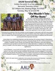 AAUW Somerset Hills May Program presents "She Wouldn't Take Off Her Boots," a PBS documentary