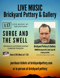 Live Music at Brickyard Pottery | Surge and the Swell | Folk/Americana | Shell Lake, WI Sat 9/17 7pm