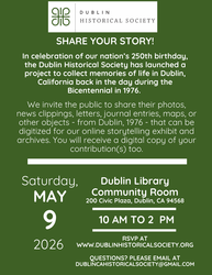 Dublin Historical Society's "Share Your Story from 1976" Bring your Items to Catalog