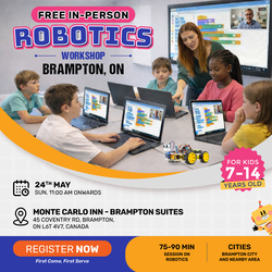 In-Person Free Robotics/Math Workshop for Kids at Brooklyn, OH (7-14)