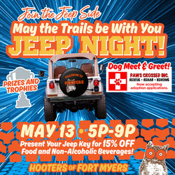 May the Trails be with you at Fort Myers Hooters Jeep Night