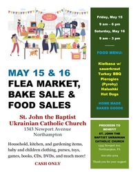 Flea Market, Bake Sale and Food Sale, St. John the Baptist Ukrainian Catholic Church