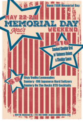 Memorial Day Weekend at Mac’s Wood Grilled