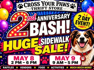 Cross Your Paws Rescue Thrift Store 2nd Anniversary Bash
