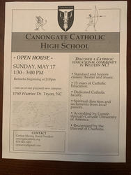 Canongate High School information session May 17 at 1:30PM