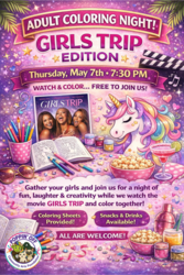 🎨✨ ADULT COLORING NIGHT: GIRLS TRIP EDITION @ POPPIN' OFF ✨🎬