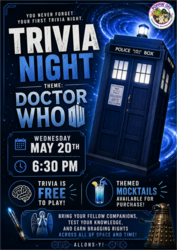 Timey-wimey trivia is coming your way @ Poppin' Off 🌀✨