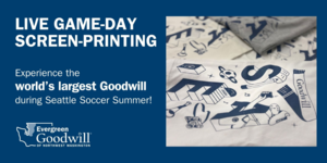 Live, game-day screen-printing at the world’s largest Goodwill