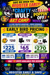 🎨🐺 Crafty Wulf Art Camp + Poppin' Off Movie Camp 🍿✨