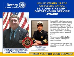 St Louis Firefighter Receives Outstanding Service Award on May 14 at MAC Downtown