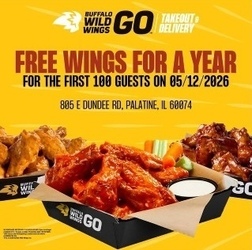 Buffalo Wild Wings Palatine Giving Away FREE Wings for a Year - May 12!