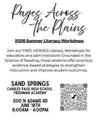 Pages Across the Plains: HEROES Regional Summer Literacy Workshop