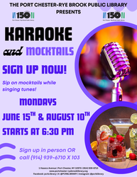 Sing, Sip, and Shine at the Port Chester-Rye Brook Public Library!