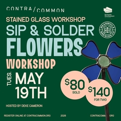 Sip + Solder Flowers:  Stained Glass Workshop at Meanwhile brewing Co.