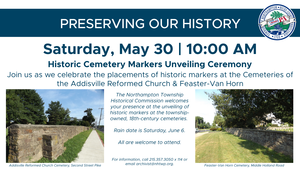 Historic Marker Unveiling - Addisville Reformed Church Cemetery & Feaster-Van Horn Cemetery