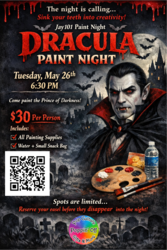 🦇 Dracula Paint Night @ Poppin' Off 🦇