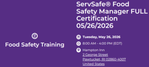 RIHA to Host ServSafe® Food Safety Manager Certification Classes on May 26