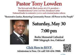 Barbara Lee Lecture Series featuring Pastor Tony Lowden