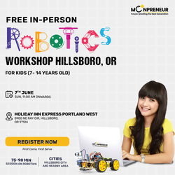 In-person Free Robotics/Math Workshop For Kids at Hillsboro, OR ( 7-14 yrs)