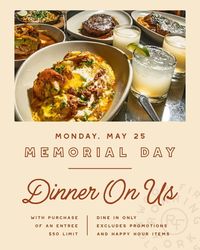 Memorial Day Dinner on Us at Roaring Fork Stonelake