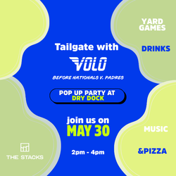 Tailgate with VOLO at The Stacks on 5/30 from 2-4 PM
