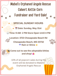 Popcorn/Yard Sale combo fundraiser to support Mabel's Orphaned Animal Rescue