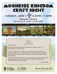 Moonrise Kingdom Craft Night